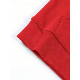 Men's Casual Hooded Sweatshirt with Letter 'H' Hot Transfer Print Logo - Long Sleeve Pullover Hoodie, Pockets & Medium-Stretch Fabric, Machine Washable Winter Sweater for Cold Weather (Autumn/Winter) - In-Stock for immediate Shipping