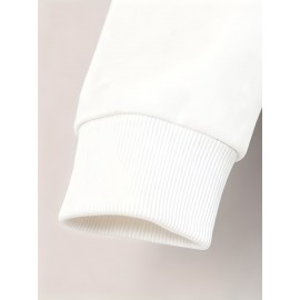 Men's Casual Hooded Sweatshirt with Letter 'H' Hot Transfer Print Logo - Long Sleeve Pullover Hoodie, Pockets & Medium-Stretch Fabric, Machine Washable Winter Sweater for Cold Weather (Autumn/Winter) - In-Stock for immediate Shipping