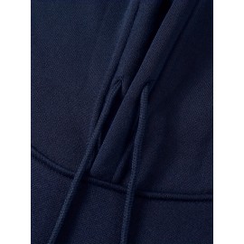 [Pullover for Casual Attire] Thick Warm Solid Color Hooded Sweatshirt | Casual Loose Fit Sweater with Front Pocket, Machine Washable for Fall Winter (Solid Color Options)