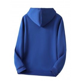 [Personalized Hoodie] Personalized Men's Hoodie - Customizable Photo/Text Front & Back, Navy Blue with White Lettering, All-Season Comfort Fit, Casual Sporty Design for Halloween Christmas Gifts, Durable Casualwear