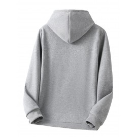 [Personalized Hoodie] Personalized Men's Hoodie - Customizable Photo/Text Front & Back, Navy Blue with White Lettering, All-Season Comfort Fit, Casual Sporty Design for Halloween Christmas Gifts, Durable Casualwear