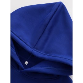 [Trendy Cartoon Hoodie] Trendy Casual Hoodie - Men's Cartoon Network Graphic Pullover, Blue Loose Fit Long Sleeve Hooded Sweatshirt with Vibrant Character Print, Comfortable All-Season Sweater Hoodie