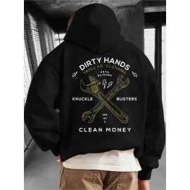 [Trendy Leyo Hoodies] Trendy Dirty Hands Clean Money Print Leyo Hoodies - Casual Versatile Long Sleeve Hooded Sweatshirt for Men's and Women's Autumn Winter