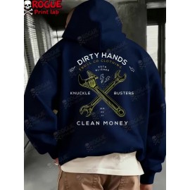 [Trendy Leyo Hoodies] Trendy Dirty Hands Clean Money Print Leyo Hoodies - Casual Versatile Long Sleeve Hooded Sweatshirt for Men's and Women's Autumn Winter