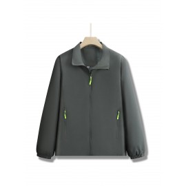 Men'S Heavy-Duty Hooded Jacket - Full-Zip Outdoor Coat with Full-Zip Front Closure, Stand Collar & Zippered Pockets - Windproof & High Quality Winter Jacket for Hiking, Running, Camping, Casual Attire - Thermal Insulated Winter Coat for Men - Ideal