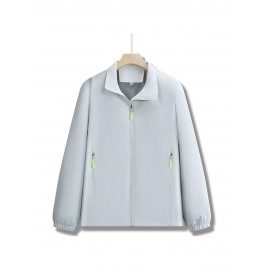 Men'S Heavy-Duty Hooded Jacket - Full-Zip Outdoor Coat with Full-Zip Front Closure, Stand Collar & Zippered Pockets - Windproof & High Quality Winter Jacket for Hiking, Running, Camping, Casual Attire - Thermal Insulated Winter Coat for Men - Ideal