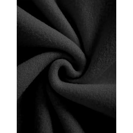 Men's Thick Fleece-Lined Winter Knit Sweater - Red with White Asian Calligraphy Print, Loose Fit Round Neck Casual Pullover, Machine Washable, Knit Sweater, Cozy Warm Clothing, Soft Texture Apparel