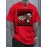 Men's Casual Graphic T-Shirt - Vibrant Red 