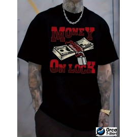 Men's Casual Graphic T-Shirt - Vibrant Red 