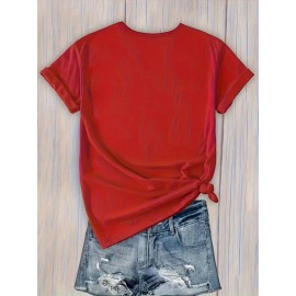 Men's Casual Graphic T-Shirt - Vibrant Red 