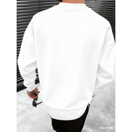 Men's longsleeved Tshirt with 2D printed designs, featuring letter slogans and geometric patterns. Available in 4 colors. Ideal for Men's holiday occasions and Christmas., Christmas Attire, Casual Wear, Letter Print, Graphic Tee, Quality Stitching