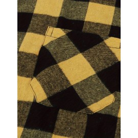 Trendy Checkered Vintage Plaid Colorblocking Men'S Casual Shirt with Chest Pocket, Grid Pattern Top for Spring and Autumn Wear, Comfortable Stylish Design