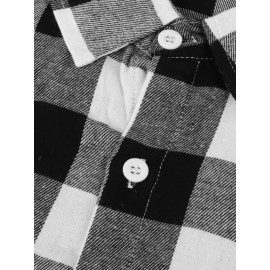 Trendy Checkered Vintage Plaid Colorblocking Men'S Casual Shirt with Chest Pocket, Grid Pattern Top for Spring and Autumn Wear, Comfortable Stylish Design