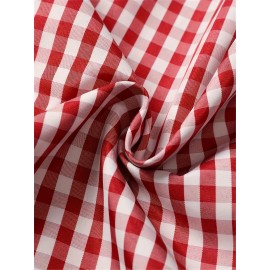 Elson OBM Men's Classic Plaid Button-Up Shirt - Long Sleeve Formal and Casual Top, Non-Stretch Fabric, Front Button Closure, Turn-Down Collar, Office, Wedding, Party Attire - Ideal Gift for Men, Office Wear, Fashion Design, Durable Construction