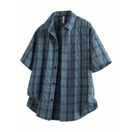 [Trendy Summer Shirt] Trendy Men's Summer Plaid Shirt | Short Sleeved Casual Loose Versatile Top Coat