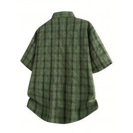 [Trendy Summer Shirt] Trendy Men's Summer Plaid Shirt | Short Sleeved Casual Loose Versatile Top Coat