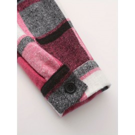 [Vintage Plaid Shirt] Vintage Plaid Shirt for Men | Single-Breasted, Loose Fit, Long Sleeve Casual Top | Black & White Checkered Pattern, Button-Up Front, Nonelastic Fabric | Perfect for Fall/Winter Outings & Casual Wear