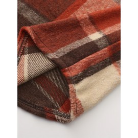 [Vintage Plaid Shirt] Vintage Plaid Shirt for Men | Single-Breasted, Loose Fit, Long Sleeve Casual Top | Black & White Checkered Pattern, Button-Up Front, Nonelastic Fabric | Perfect for Fall/Winter Outings & Casual Wear