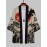 Men's Vintage Dragon Print Kimono Cardigan - Loose Fit, Sun Protection, Polyester, Casual Summer Style, Machine Washable