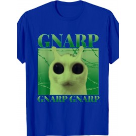 Funny Alien Cat Meme Silly Cats gnarp cat Meme | Brainrot gnarp cat Meme T Shirt, Crew Neck, Medium Stretch Fabric, Suitable for All Seasons and Various Occasions