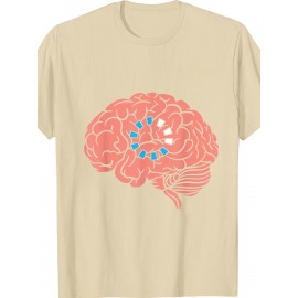 Funny Brainrot Mens T-Shirt | Crew Neck, Medium Stretch Fabric, Print Pattern, Suitable for All Seasons and Various Occasions