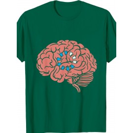 Funny Brainrot Mens T-Shirt | Crew Neck, Medium Stretch Fabric, Print Pattern, Suitable for All Seasons and Various Occasions